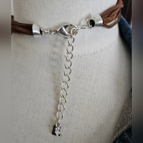 Robert Lee Morris Soho Silver Tone Double Paddle Pendant Necklace - Picture 2 of 5